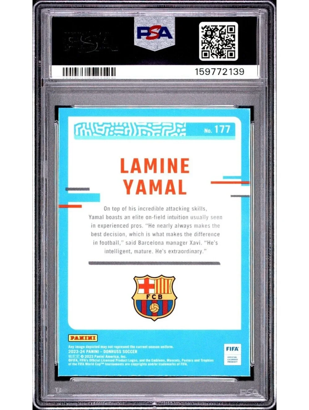 2023-24 Panini Donruss Optic #177 Lamine Yamal  Rated Rookie (RC) PSA 9